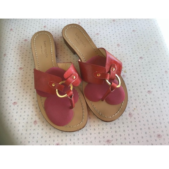 kate spade Shoes - Kate Spade  Women’s Slip On Sandals SZ 6B metallic red